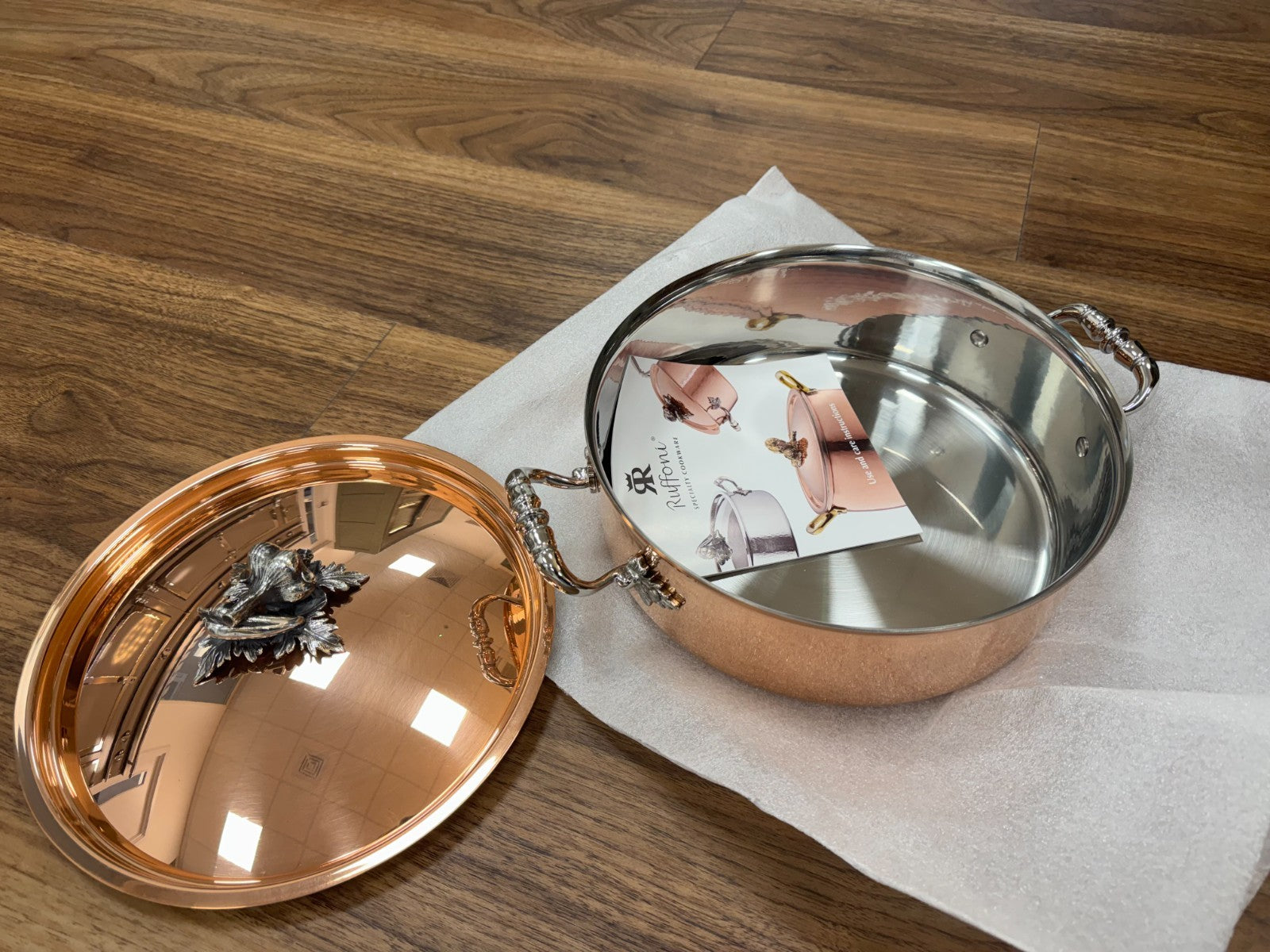 New Ruffoni Opus Cupra Braiser 26cm Copper Stainless Pan Pot Mauviel BR4214