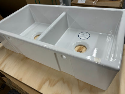 NEW Shaws Of Darwen SCSH900WH Double Bowl Kitchen Sink Basin white BR604
