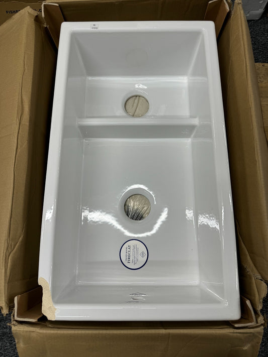 NEW Shaws Bradshaw SCBR900WH Double Bowl Ceramic white Kitchen Sink kohler BR603