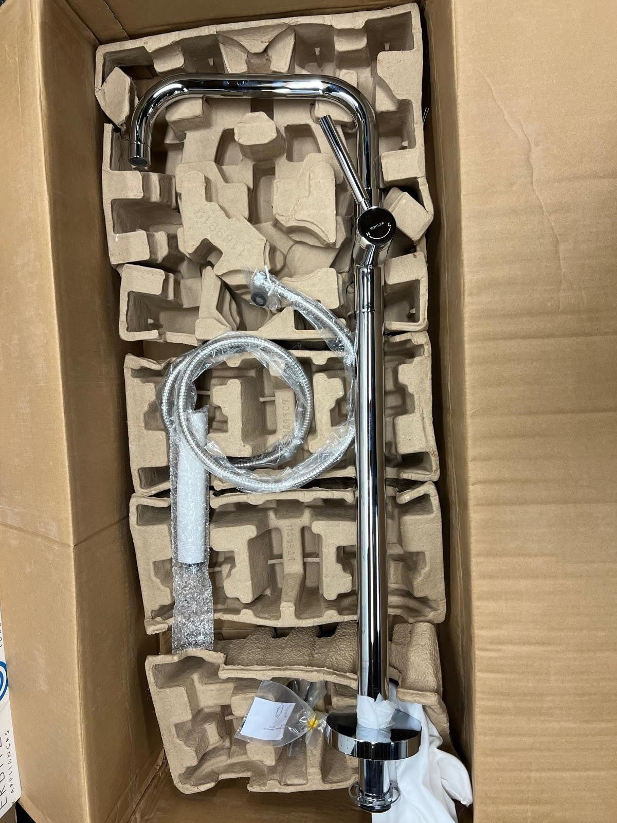 New Kohler K-10129 Purist Floor mount bath Tap bathroom shower Chrome BR4104