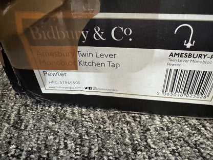 NEW Bidbury & Co Amesbury Twin Lever Kitchen mixer Tap PEWTER BR4404