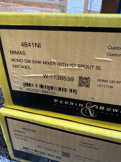 NEW Perrin & Rowe 4841NI Mimas Single Lever Tap with C Spout NICKEL BR4179