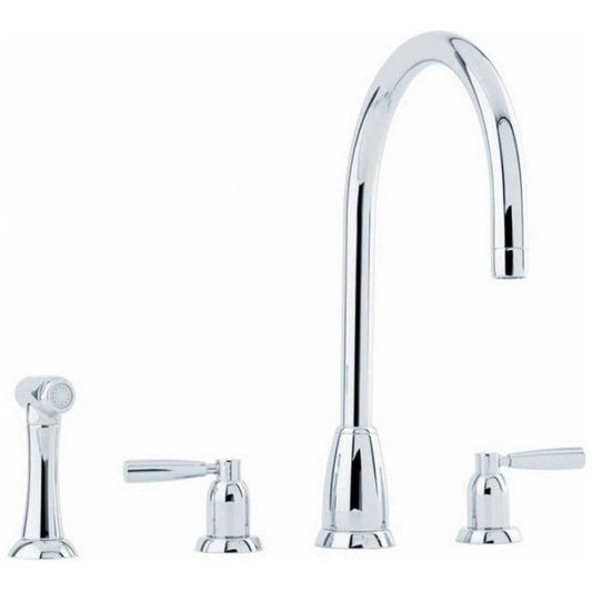 New Perrin & Rowe 4891CP Callisto 4 Hole Kitchen Mixer Tap & Rinse CHROME AX4455