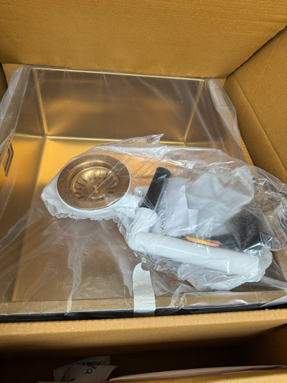 NEW Gold Brass Undermount Single Bowl Kitchen Sink 530 x 430mm AX4316