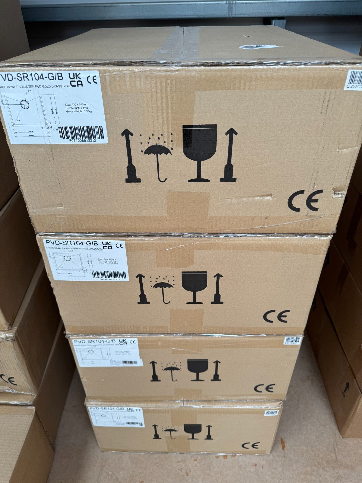 NEW Gold Brass Undermount Single Bowl Kitchen Sink 530 x 430mm AX4316
