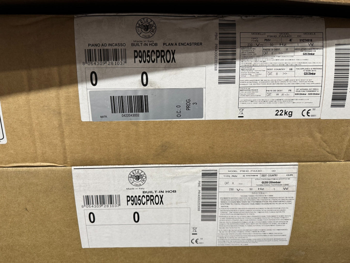NEW Bertazzoni P905CPROX 5 Burner Gas Hob Cooktop BR4419