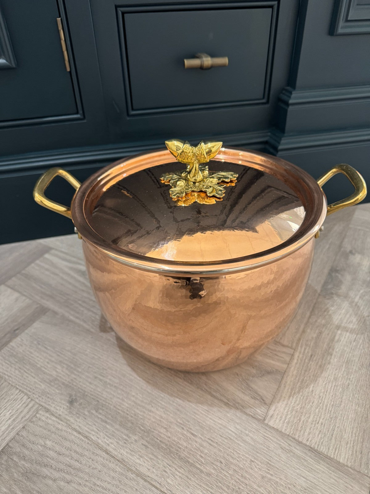 NEW Ruffoni Historia Decor 24cm Stock Pot Copper Pan Hammered 99208 Hestan