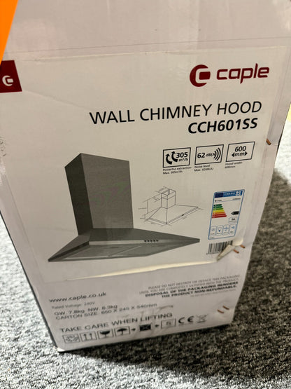 NEW Caple CCH601SS 60cm Stainless Steel Wall Mounted Extractor Hood BR 972