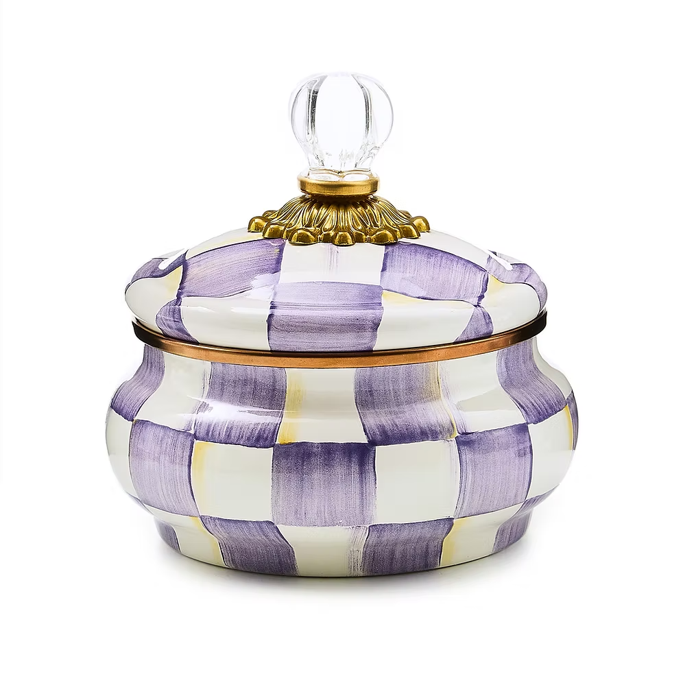 NEW Authentic Mackenzie Childs VIOLET CHECK Items tableware IN STOCK kettle