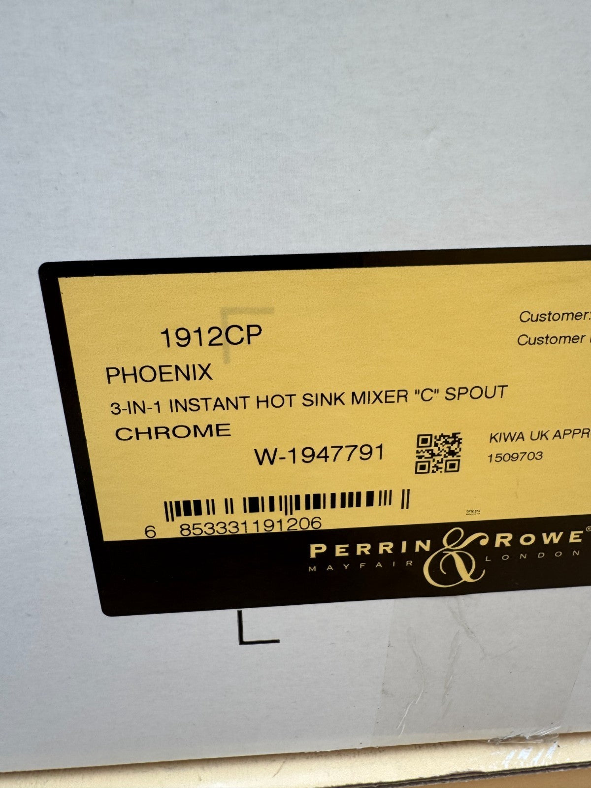 NEW Perrin & Rowe 1912CP Phoenix Juliet 3 in 1 Hot Water Tap CHROME AX4518