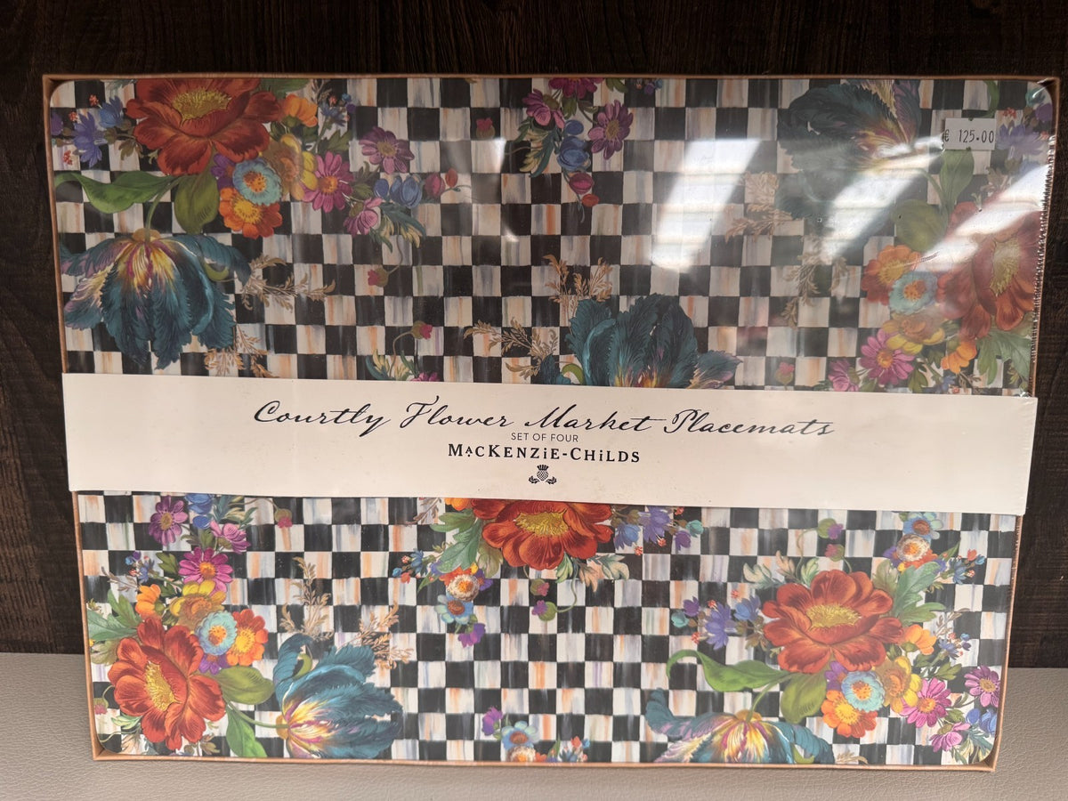 NEW Mackenzie-Childs Courtly Flower Market Cork Back Placemats IN STOCK