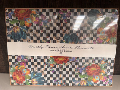NEW Mackenzie-Childs Courtly Flower Market Cork Back Placemats IN STOCK