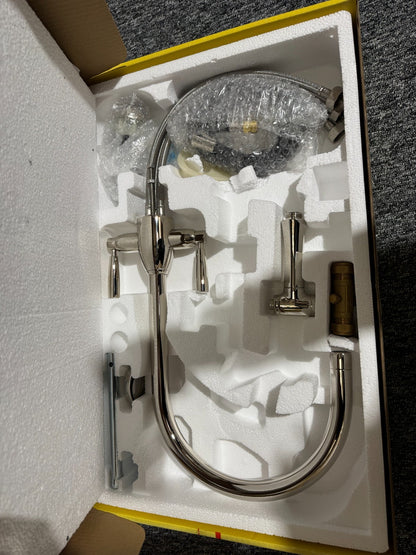 NEW Perrin & Rowe Oberon 4866NI Kitchen Mixer Tap & Rinse NICKEL BR4198
