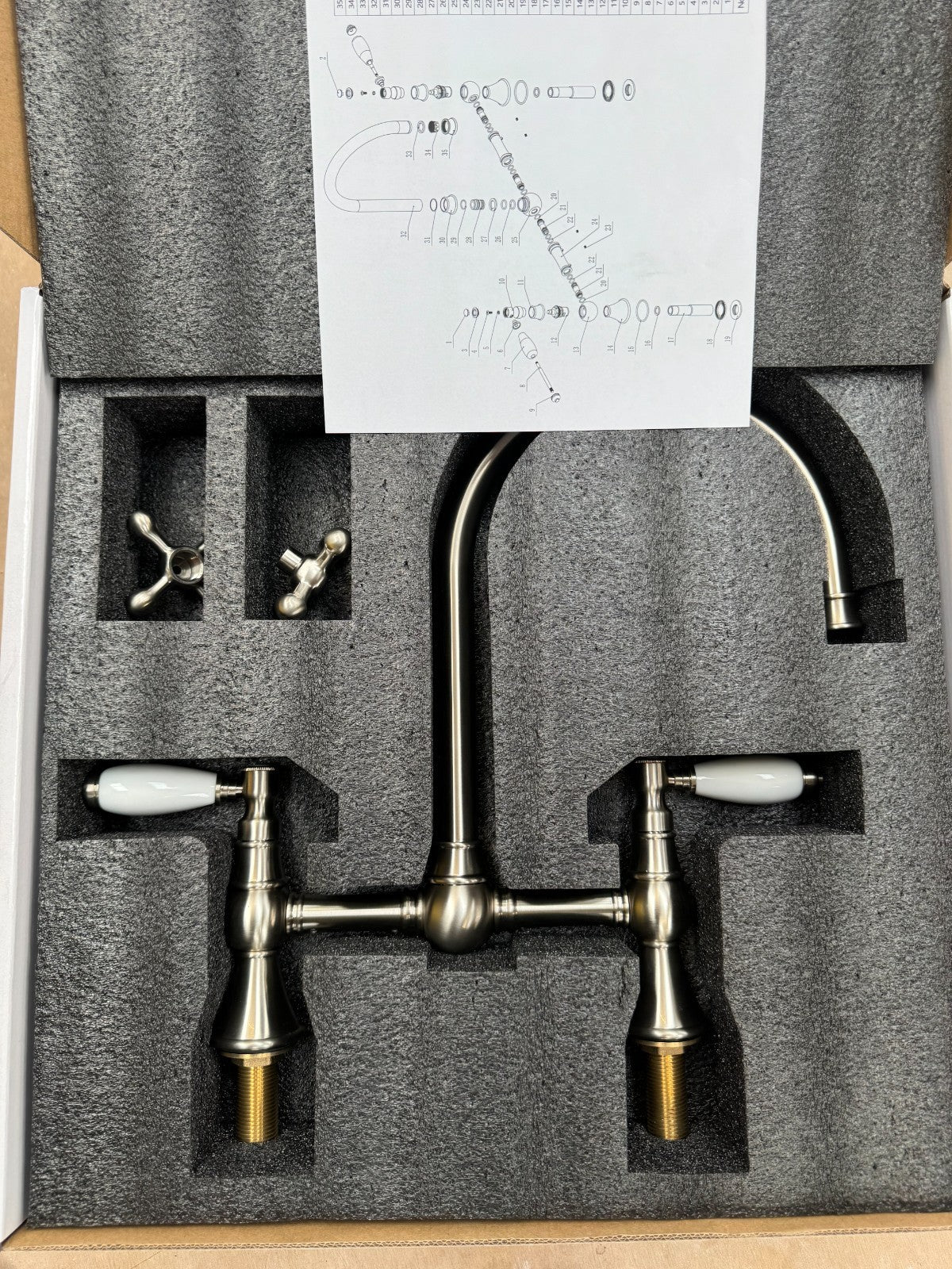 NEW Traditional Bridge Mixer tap Victoria plumbing tap factory Nickel  AX4581