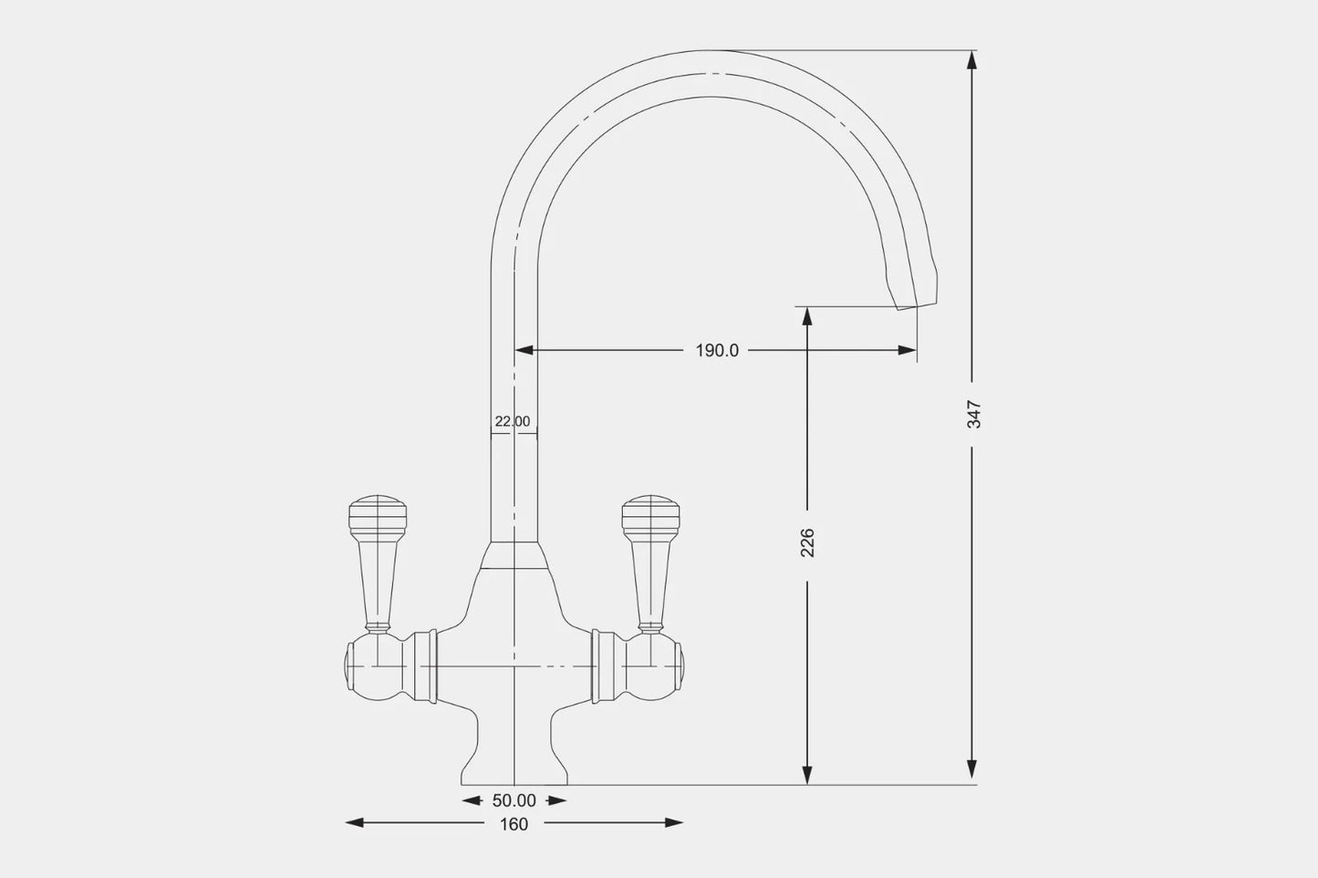 NEW CHROME  Twin Lever round Mixer Carysil Victoria plumbing tap factory AX4586