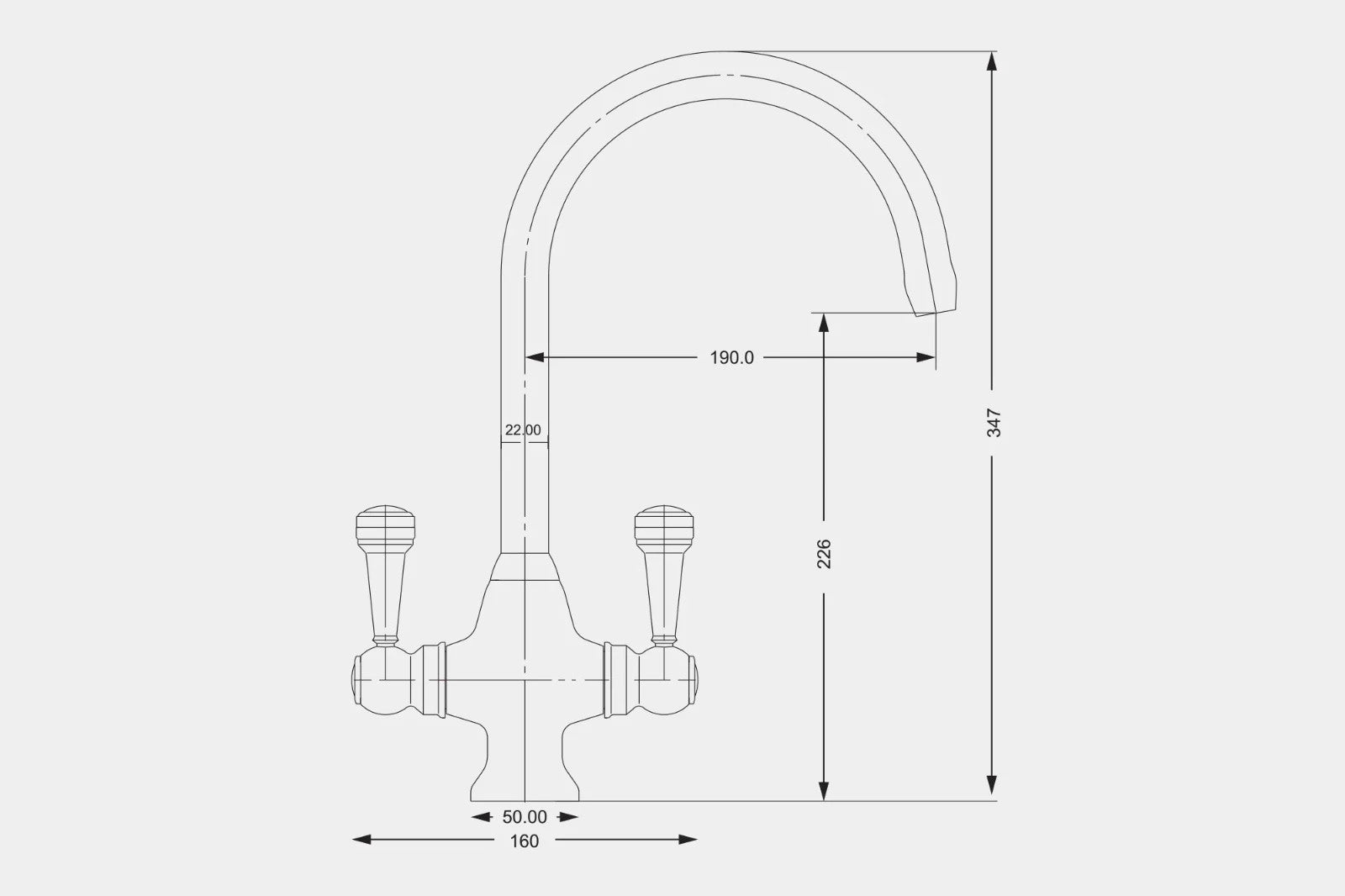 NEW CHROME  Twin Lever round Mixer Carysil Victoria plumbing tap factory AX4586