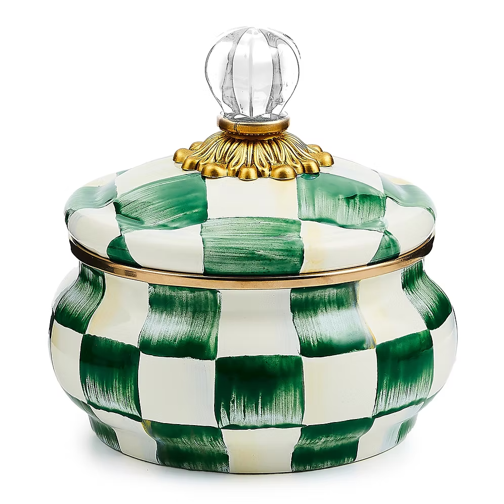 NEW Mackenzie-Childs Squashed Pot & enamelled lid All Colours IN STOCK