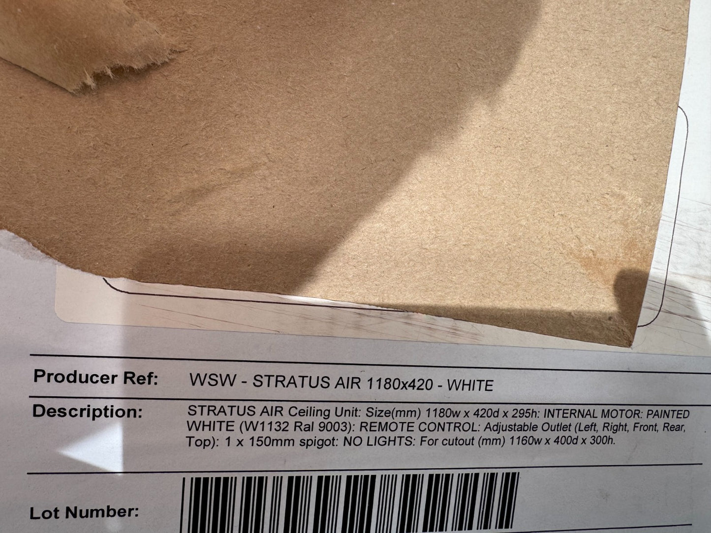 NEW Westin STRATUS AIR 1180 Built In ceiling Extractor Hood blower white BR4338