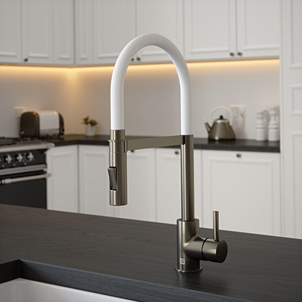 NEW White Gunmetal Spray Hose Mixer tap Victoria plumbing tap factory AX4555