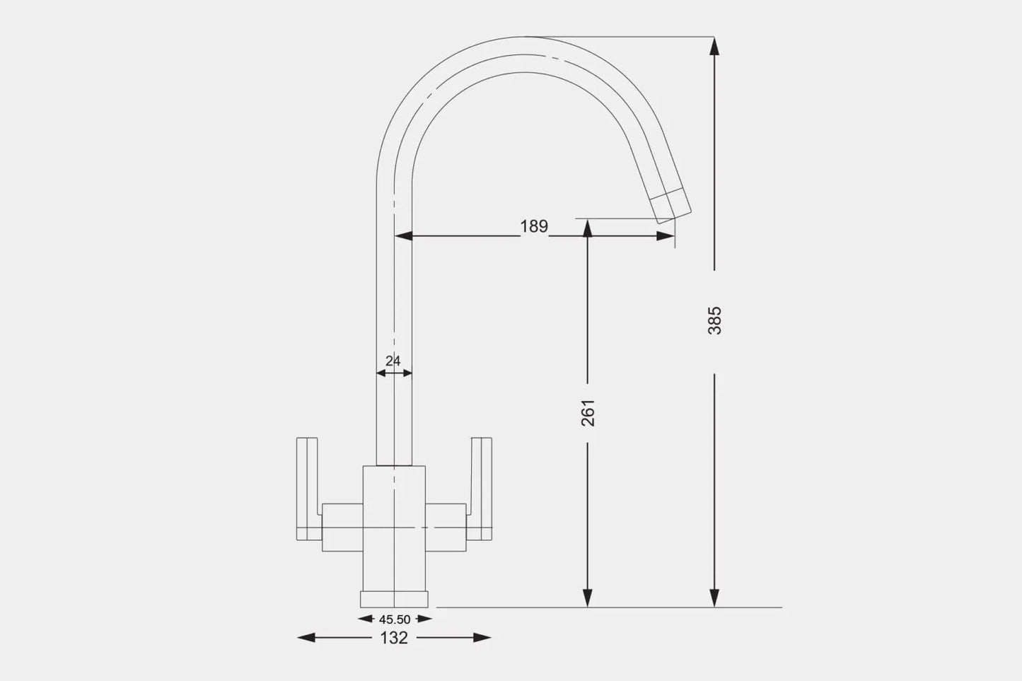 NEW Chrome Twin Lever round Mixer Carysil Victoria plumbing tap factory AX4566