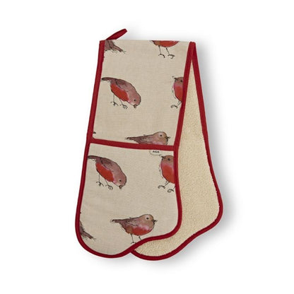 New Authentic AGA Garden Robins Christmas Collection All ITEMS Double Oven Glove