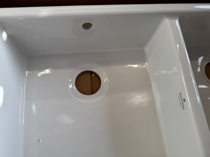 NEW Whitebirk Stonyhurst Ceramic White Kitchen Double bowl sink Shaws BR4341