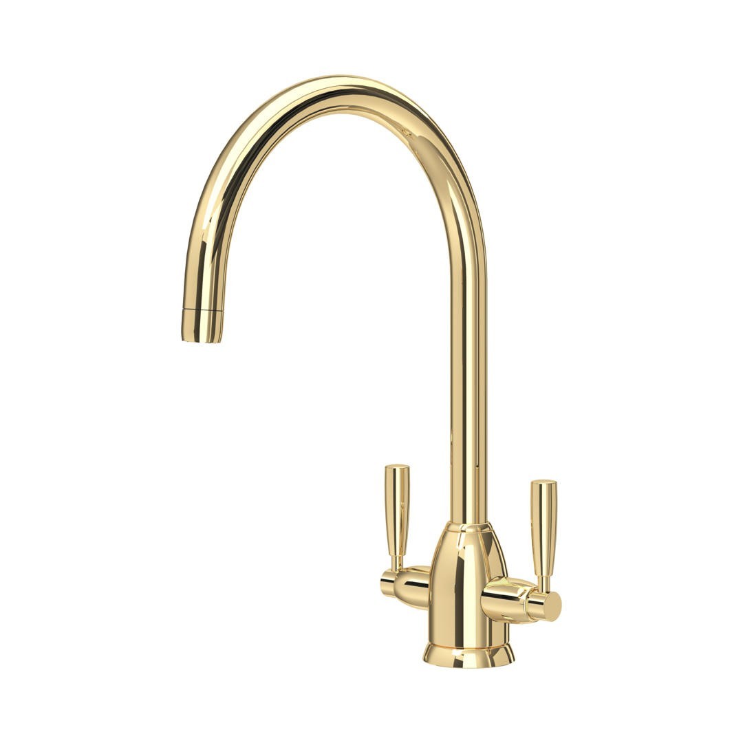 NEW perrin & Rowe 4861BR Oberon Langbourn Monobloc Sink Mixer Tap Brass AX4424
