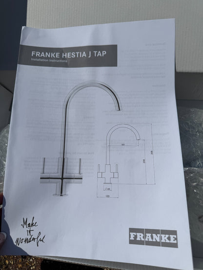New Franke Hestia 115.0567.654 J Spout Chrome Kitchen Tap Lever BR2307