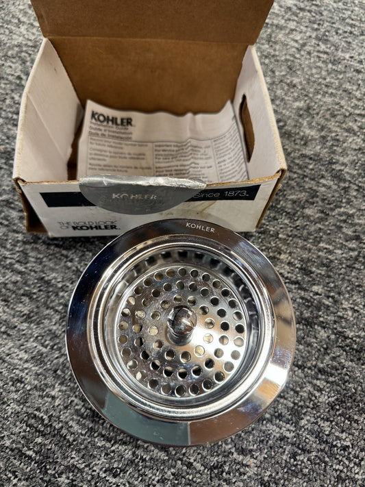 NEW Kohler 8801-CP Sink Strainer Basket Waste Plug CHROME BR4290