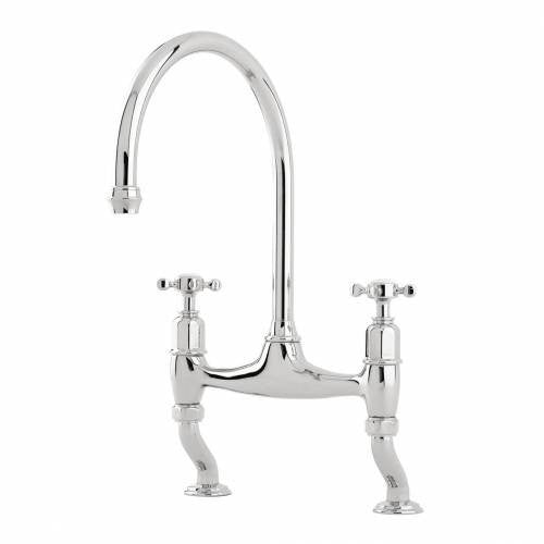 New Perrin & Rowe 4192 Ionian Phoenician Kitchen Bridge Mixer Tap CHROME AX4299