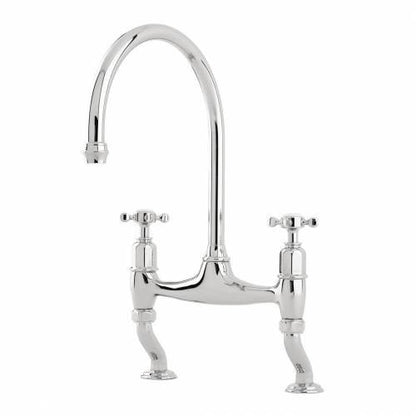 New Perrin & Rowe 4192 Ionian Phoenician Kitchen Bridge Mixer Tap CHROME AX4299