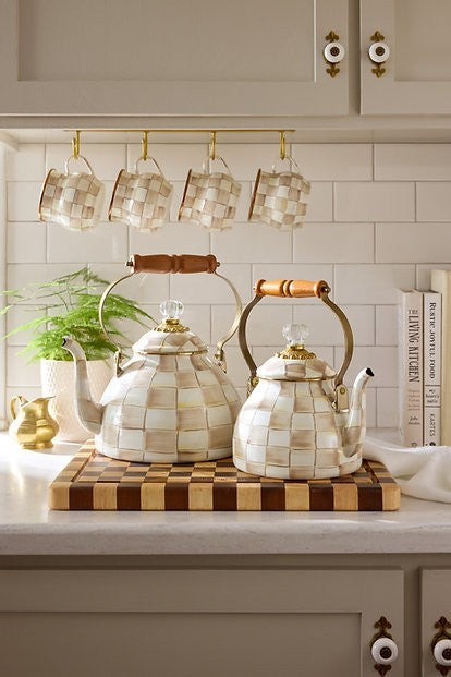 NEW Mackenzie-Childs MOCHA CHECK Items Enamel Finish IN STOCK Available Now