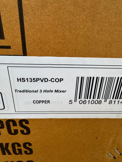 NEW 3 Hole Traditional Copper Kitchen Mixer Victoria plumbing tap factory AX4532