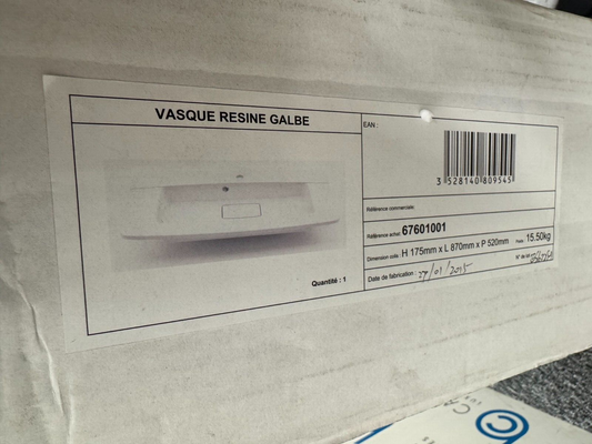 NEW Vasco Vasque Resin Vainty Sink Basin WHITE BR776