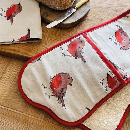 New Authentic AGA Garden Robins Christmas Collection All ITEMS Double Oven Glove