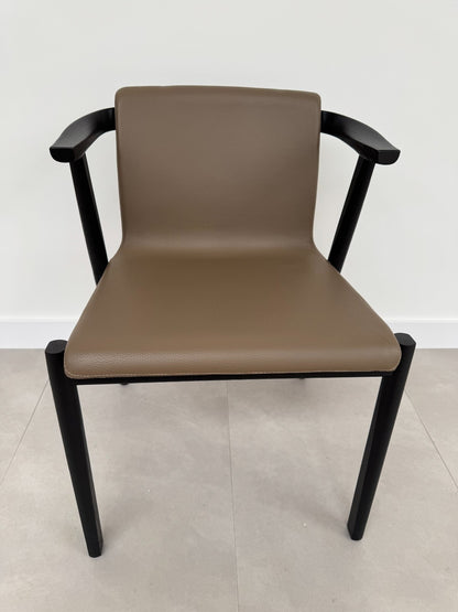 NEW 6 Lema Mobili Bai Lu Chair Leather by Neri & Hu Black Brown AX019