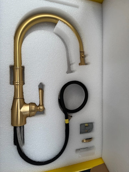 NEW Perrin & Rowe 4744SB Aquitane Provence Kitchen Mixer Tap BRASS AX4306