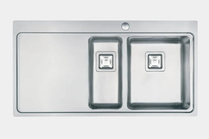 NEW 1.5 Bowl Stainless Steel Kitchen sink & Drainer 1000 x 520 AX4320