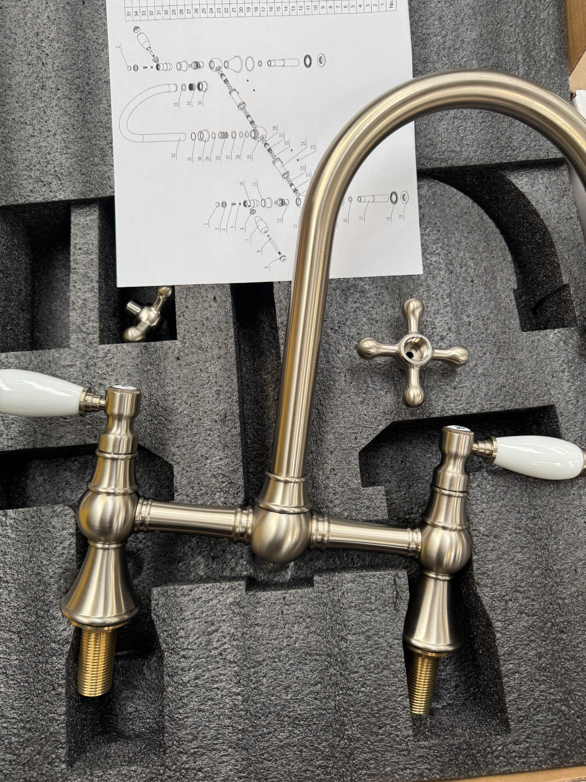 NEW Traditional Bridge Mixer tap Victoria plumbing tap factory Nickel  AX4581