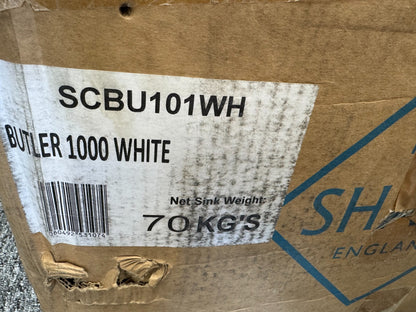 NEW Shaws Of Darwen SCBU101WH Single bowl 100cm sink white BR2190