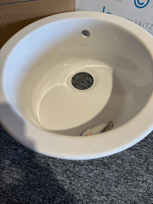 NEW Villeroy & Boch 6766 00 Round white Kitchen  Bathroom Sink over mount BR807