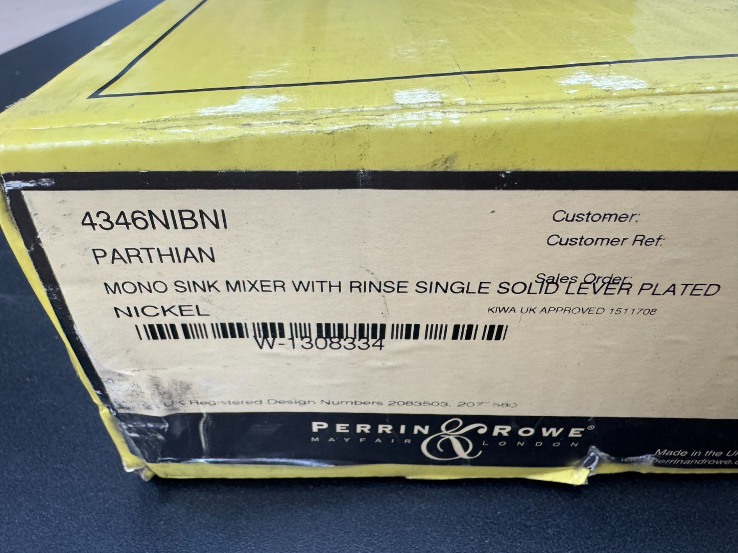 NEW Perrin & Rowe 4346NIBNI Parthian Kitchen Tap & Rinse NICKEL AX4430
