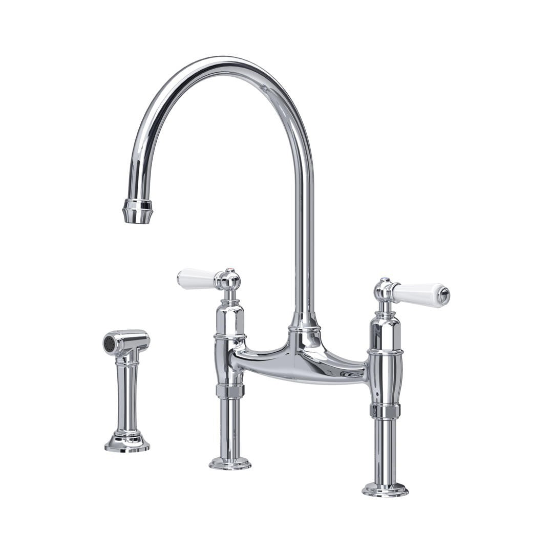 NEW Perrin & Rowe 4173CPWPC Ionian Bridge Kitchen Sink Tap Mixer CHROME BR4297