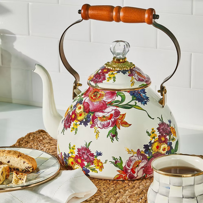 NEW Mackenzie Childs Flower Market 89236-95 3 Quart Large Kettle stove IN STOCK