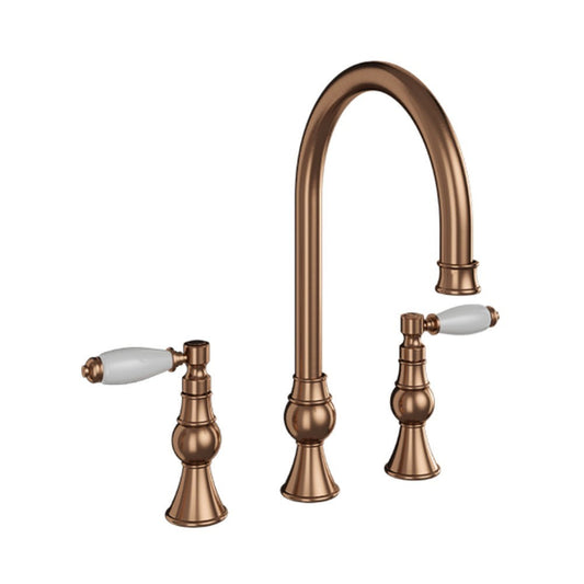 NEW 3 Hole Traditional Copper Kitchen Mixer Victoria plumbing tap factory AX4532