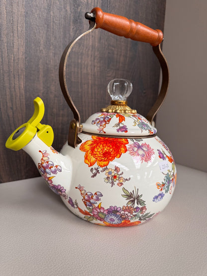 NEW Mackenzie-Childs Flower Market Whistling Stove Kettle Limited Edit IN STOCK