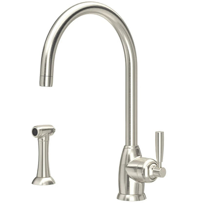 NEW Perrin & Rowe 4846PF Mimas Kitchen Tap Lever Handle & Rinser PEWTER BR4182