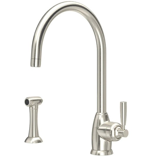 NEW Perrin & Rowe 4846PF Mimas Kitchen Tap Lever Handle & Rinser PEWTER BR4182