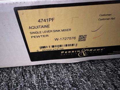 NEW Perrin & Rowe 4741PF Aquitaine Lever Kitchen Sink Mixer Tap PEWTER BR4191