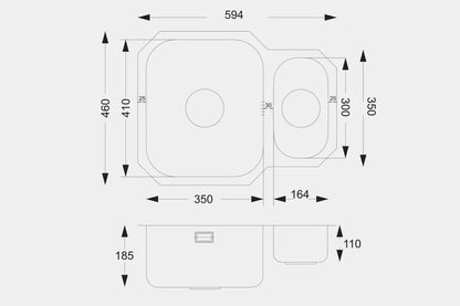 NEW Stainless Steel 1.5 undermount kitchen Sink Victoria Plumbing 595×460 AX4320
